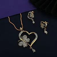 Butterfly Heart Earrings & Nacklace Set for Girls & Women ! Earrings for Girls & Woman ! Pendant for Girl and Women ! Jewelry for Party ! Jewelry Accessories for Girl !-thumb2