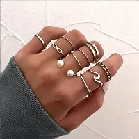Bohemia Rings Gold-Plated Novelty Stackable Rings Set of 10-thumb1