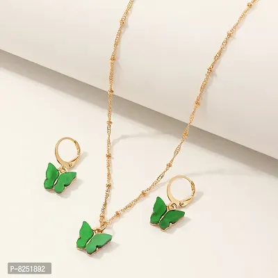Latest Fashion Style Butterfly Necklace Set for Beautiful Women and Girls