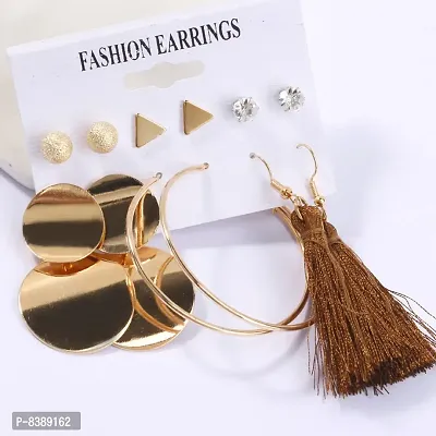 Stylish Brass Earrings Combo Set For Women