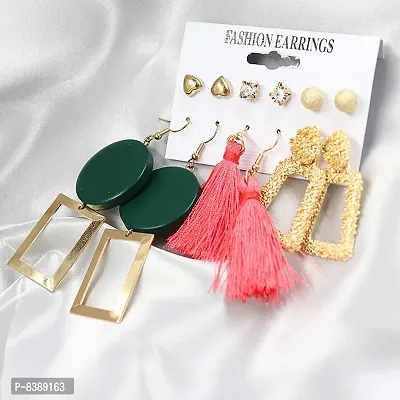 Stylish Brass Earrings Combo Set For Women