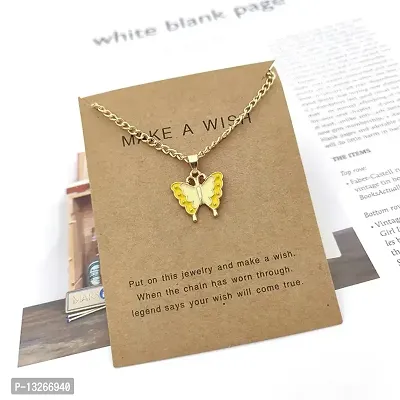 Newly Butterfly Yellow in color Necklace For Women and Girls-thumb3