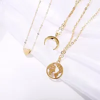 Love Moon With earth Pendant Layer necklace-thumb2