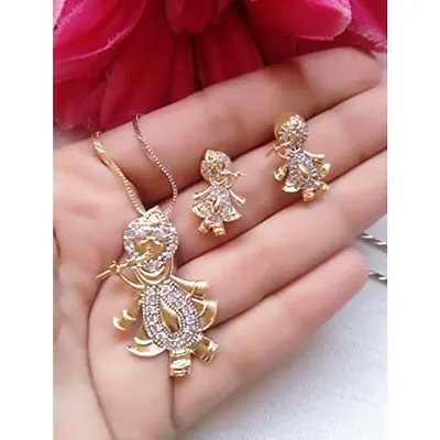 Radha Earrings & Nacklace Set 2 for Girls & Women ! Earrings for Girls & Woman ! Pendant for Girl and Women ! Jewelry for Party ! Jewelry Accessories for Girl !