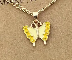 Newly Butterfly Yellow in color Necklace For Women and Girls-thumb1