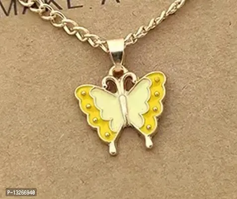 Newly Butterfly Yellow in color Necklace For Women and Girls-thumb2