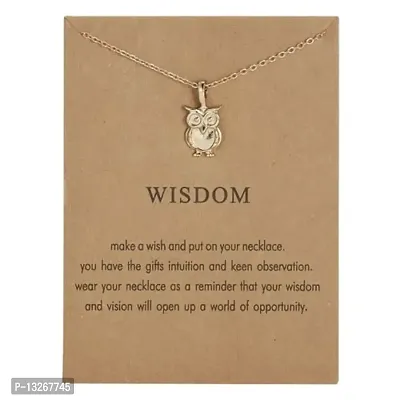 Wisdom Card Necklace New Pendant Design Owl Shape