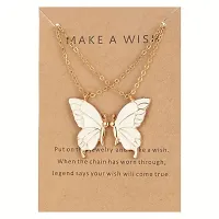White Big Design Butterfly Necklace For Girls And Women-thumb1