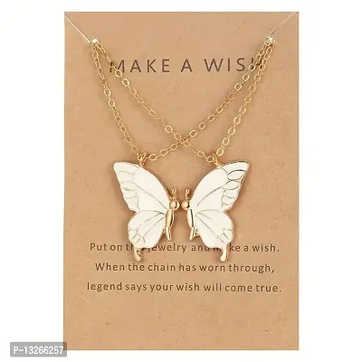 White Big Design Butterfly Necklace For Girls And Women-thumb2