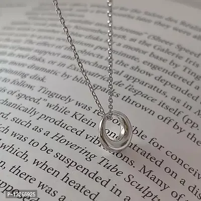 Fashion SIlver Style Round Pendant Necklace For GIrls and Women-thumb3
