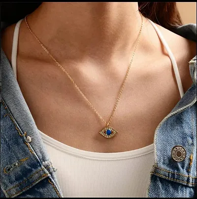 New Fancy Evil Eye Chain Pendent Necklace Set For Girls And Women.