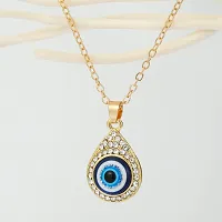 Evil Eye Pendant Necklace Paved Crystal Evil Eyes Alloy Necklace-thumb2