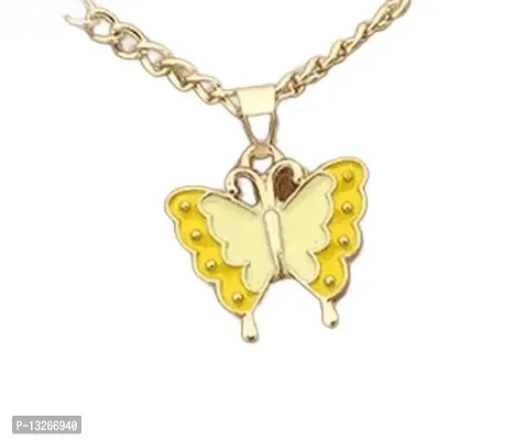 Newly Butterfly Yellow in color Necklace For Women and Girls-thumb0