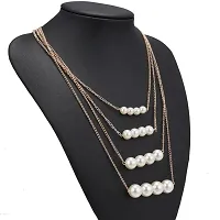 Multi Pearl Style Neckalce Layered For Girls And Women-thumb1