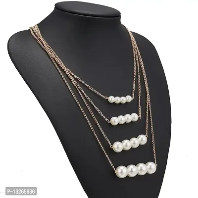 Multi Pearl Style Neckalce Layered For Girls And Women-thumb2