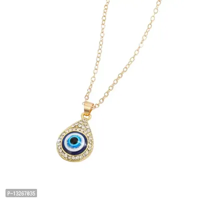 Evil Eye Pendant Necklace Paved Crystal Evil Eyes Alloy Necklace-thumb0