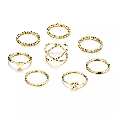 Pinapes Multi Designs Gold Rings for Women And Girls