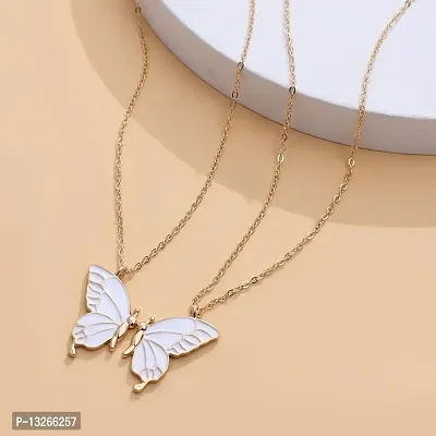 White Big Design Butterfly Necklace For Girls And Women-thumb3