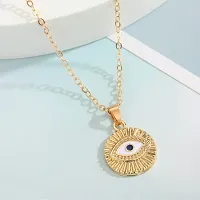 Stylish Gold Plated Evil Eye Pendant Necklace for Women-thumb2