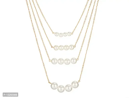 Multi Pearl Style Neckalce Layered For Girls And Women