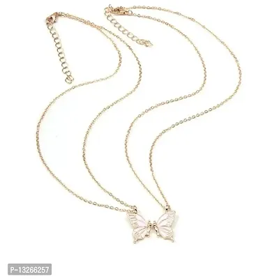 White Big Design Butterfly Necklace For Girls And Women