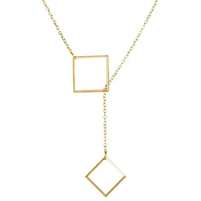 New Fashionable Square Chain Pendent Necklace for Women and Girls