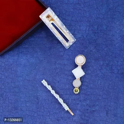 White Pearl HairClip Set For Girls And Women-thumb4