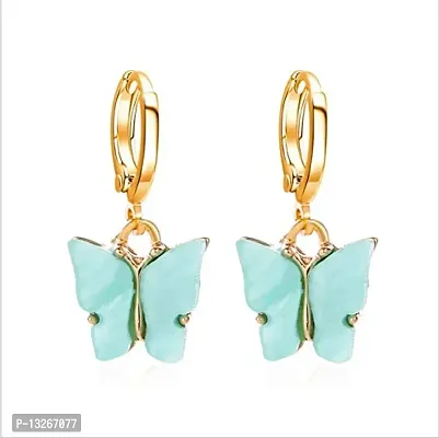 Butterfly Dangle Earrings Light Blue Fashion Jewellery Girls/Women