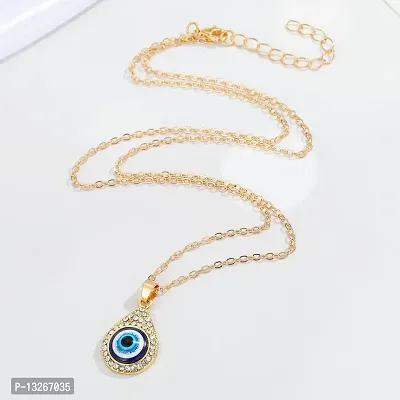 Evil Eye Pendant Necklace Paved Crystal Evil Eyes Alloy Necklace-thumb4