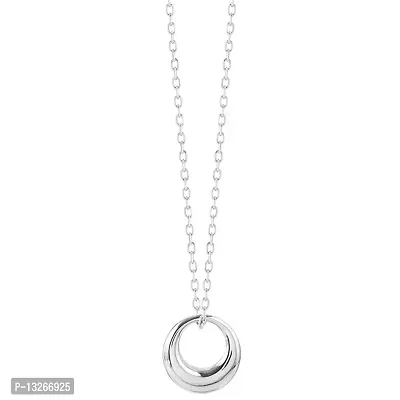 Fashion SIlver Style Round Pendant Necklace For GIrls and Women