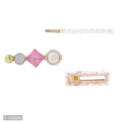 Pink Pearl Hairclip Set For Girls And Women Styling Hair Band-thumb4