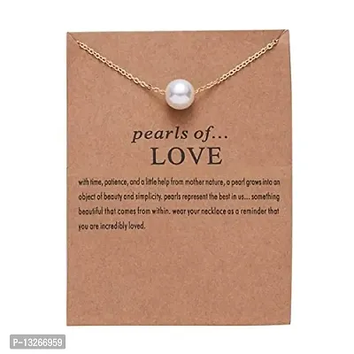 New Pearl Of Love Design Gold Plate Multi Stylish Necklace Pendant for Women & Girls-thumb0