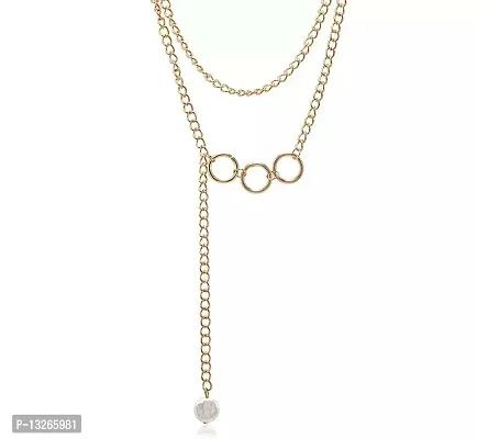 Trinagle style Necklace with Triple circle Pnecklace for Women and Girl