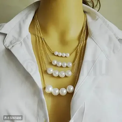 Multi Pearl Style Neckalce Layered For Girls And Women-thumb4