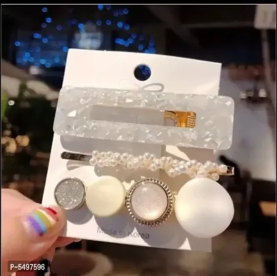 New 3Pcs Set Fashion Pearls Acetate Geometric Clips For Women Girls Hair pin