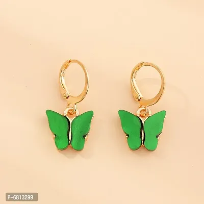 Earrings for Women Charming Dual Butterfly Surgical Steel Gold Plated Stud Earrings for Girls and Women-thumb0