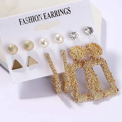 Stylish AD Pearl Stud Earrings Jewellery For Women