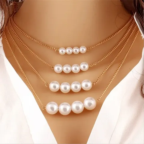 Imported Fancy Pearl Alloy Necklace