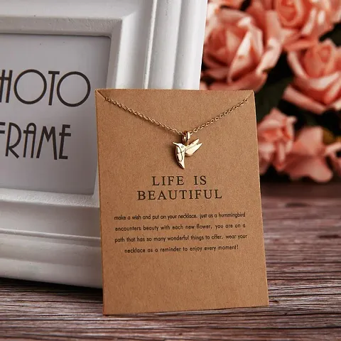 Fancy Charm Pendant Necklace with Wish Card