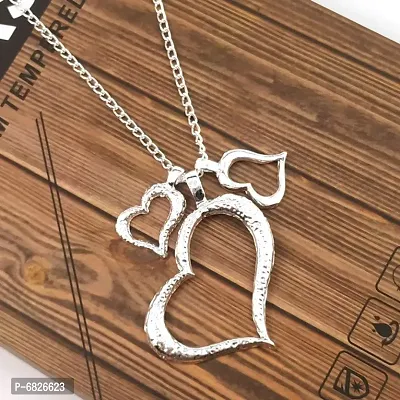 Fancy Stylish Heartbeat Stainless Steel Necklace Pendant Chain for Women  Girls