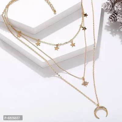 Latest Multilayer Western Neckpiece Neck Chain Necklace for Women and Girls