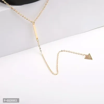 14K Rose Gold and Diamond Triangle Pennant Style Necklace – A.J. Martin