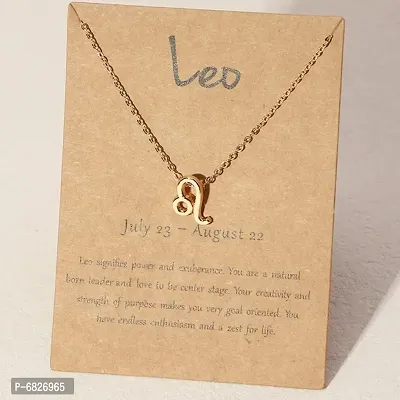 Leo Zodiac Sign Chain Pendant Necklace Jewellery for Women  Girls-thumb0