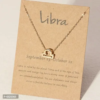 Libra Zodiac Sign Chain Pendant Necklace Jewellery for Women  Girls