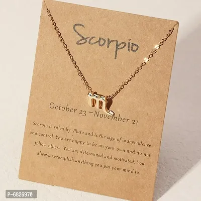 Scorpio Zodiac Sign Chain Pendant Necklace Jewellery for Women  Girls