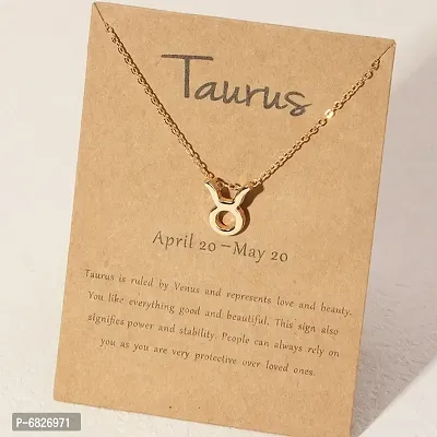 Taurus Zodiac Sign Chain Pendant Necklace Jewellery for Women  Girls