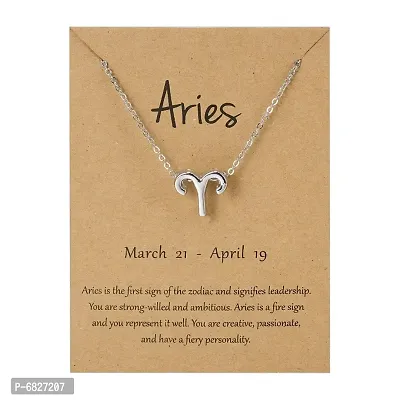 Aries Silver Zodiac Sign Chain Pendant Necklace Jewellery for Women  Girls