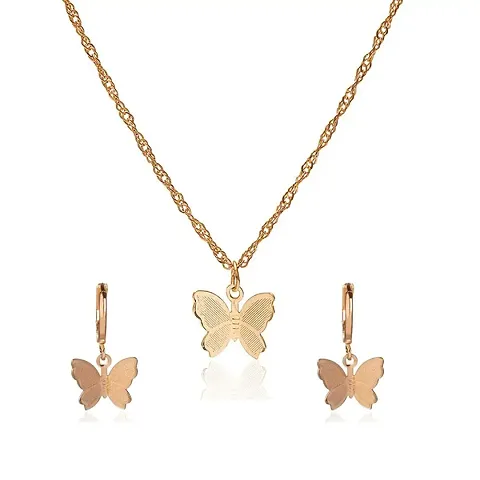 Butterfly Necklace Jewellery Set for Women and Girls