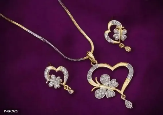 Heart Butterfly Pendant Necklace  Earrings for Women | Fine Jewelry Gifts for Women  Girls-thumb0