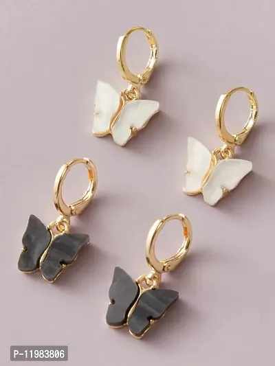 Butterfly Elegant Earrings for Women Small Cute Animal Wedding Earrings Set of 2
